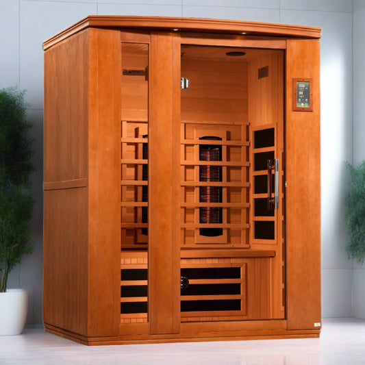 Dynamic Saunas Lugano 3 Person Near Zero Full Spectrum Infrared Sauna, DYN-6336-03 FS