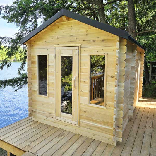 Dundalk Leisurecraft Georgian Cabin Sauna with Changing Room by Water