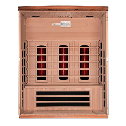 Dynamic Saunas Lugano 3 Person Near Zero Full Spectrum Infrared Sauna, DYN-6336-03 FS - Interior