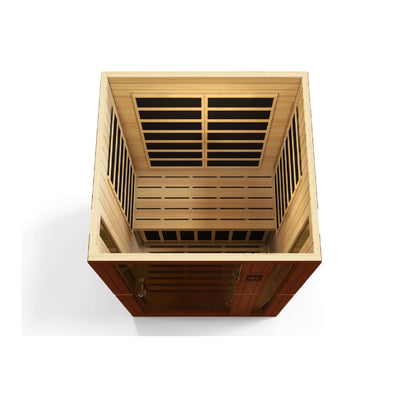 Dynamic Vittoria Ultra Low EMF Far Infrared Sauna DYN-6220-01-Elite, interior angled view