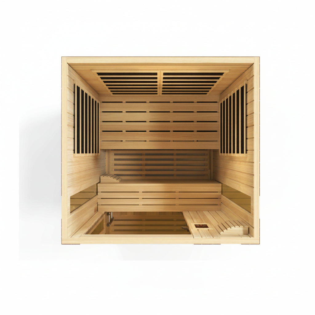 Dynamic Vittoria Elite 2 Person Ultra Low EMF Far Infrared Sauna, Top Interior View