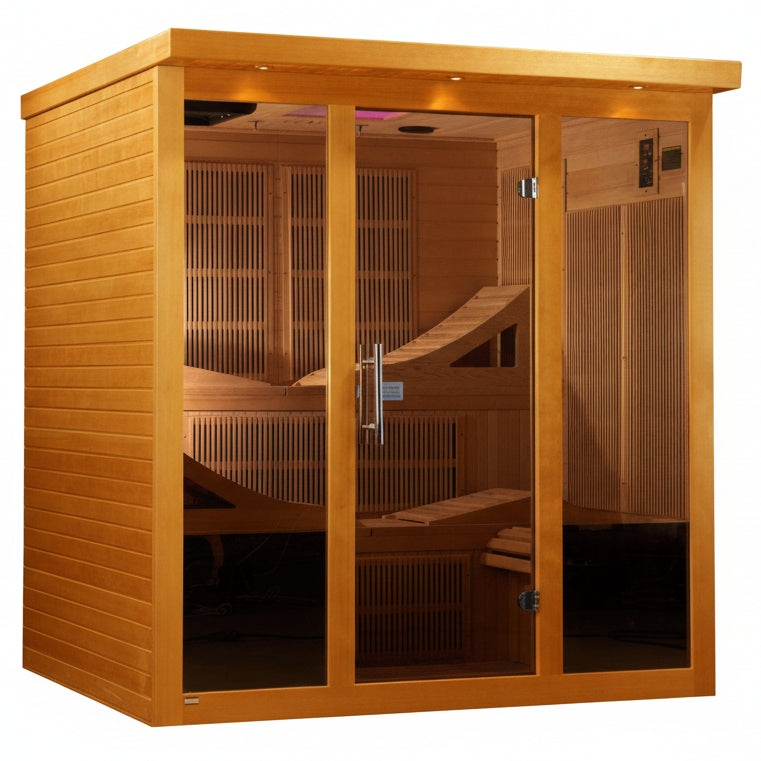 Dynamic Saunas Monaco 6 Person Ultra Low EMF FAR Infrared Sauna DYN-6996-01 Left Side View