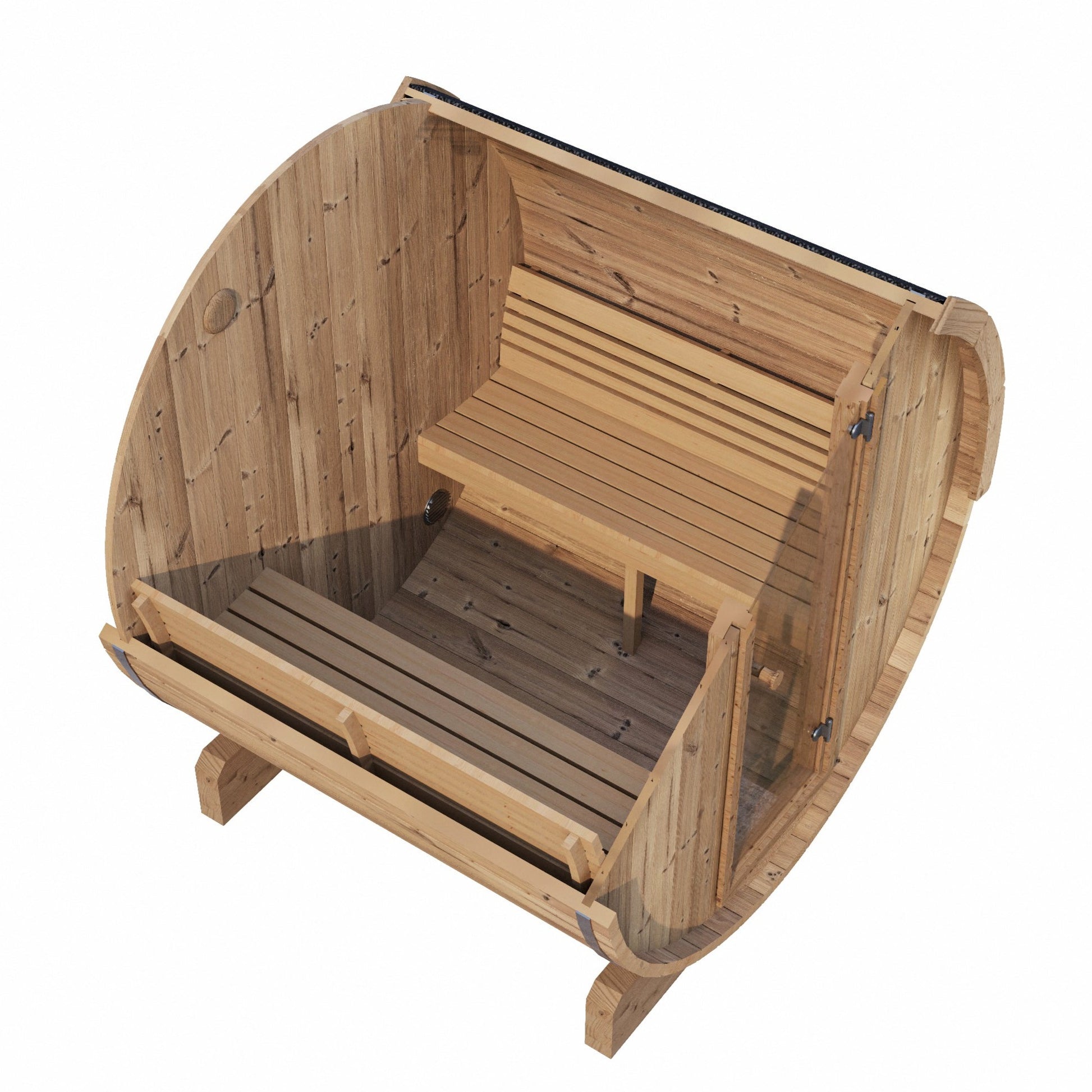 SaunaLife E7 4 Person Barrel Sauna Interior View