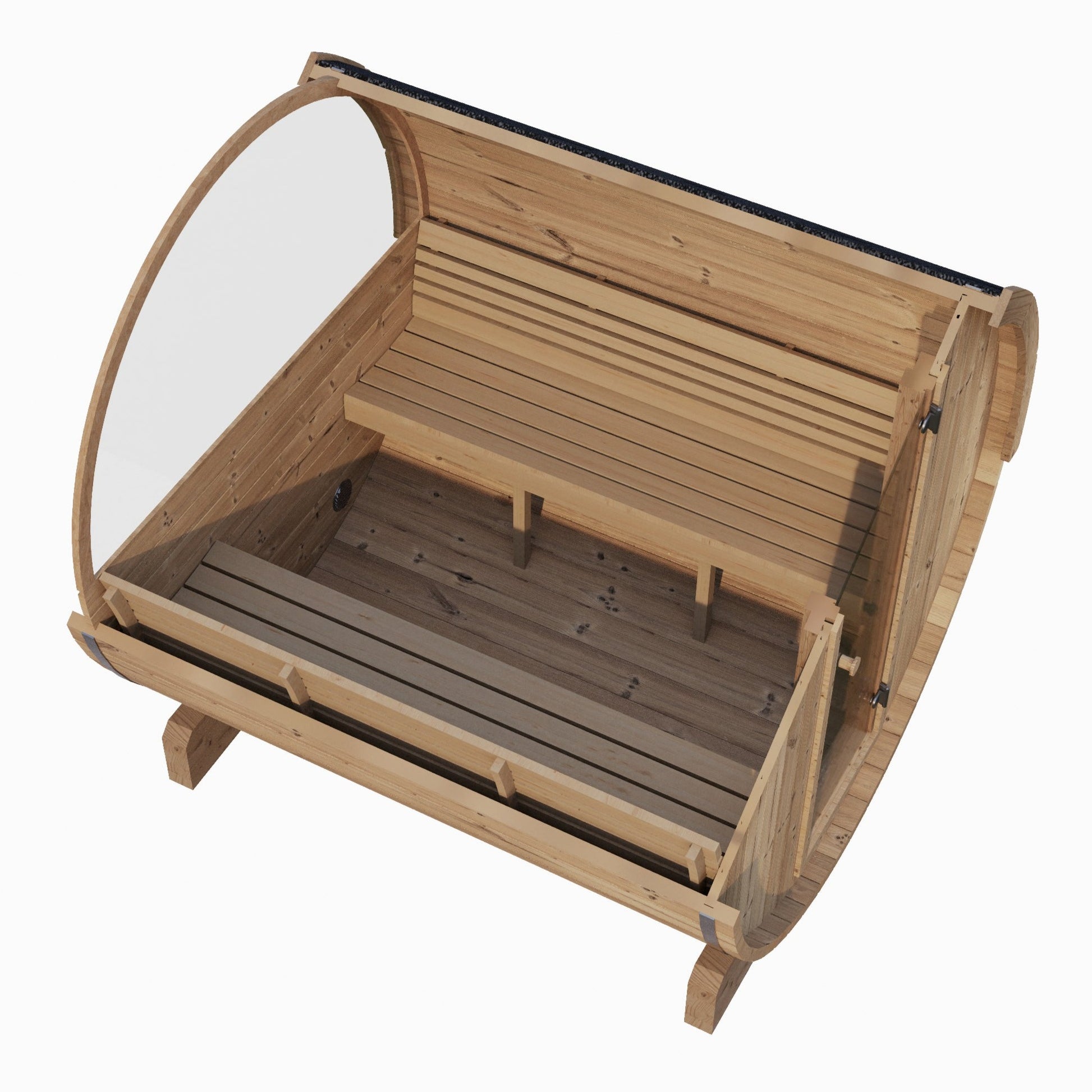 SaunaLife E8W 6 Person Barrel Sauna Top View