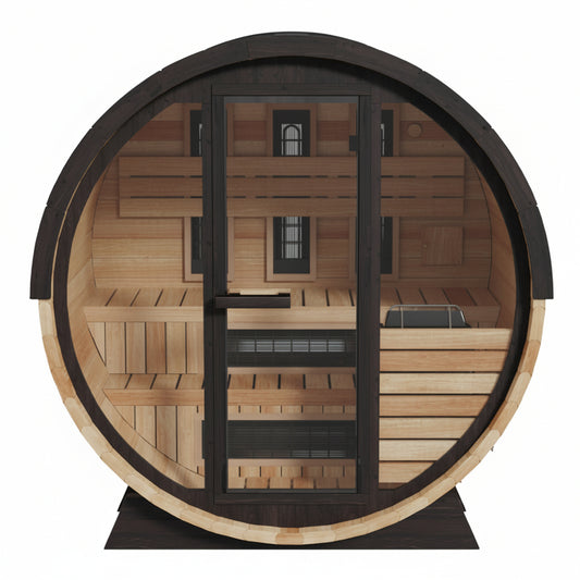 Finnmark Infrared Barrel Sauna - Front View
