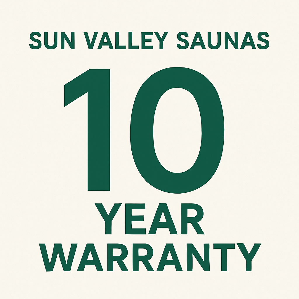 Free Sun Valley Saunas 10 Year Warranty