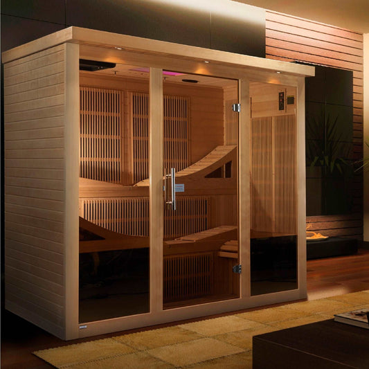 Dynamic Saunas Monaco 6 Person Ultra Low EMF FAR Infrared Sauna DYN-6996-01 In Home