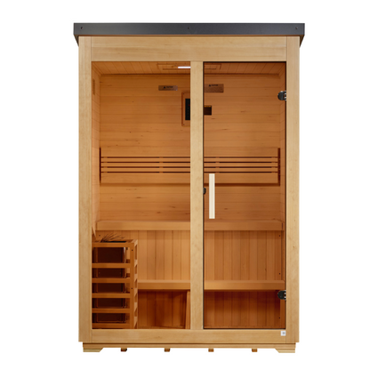 Golden Designs Arlberg 3-Person Traditional Flat Roof Outdoor Sauna
