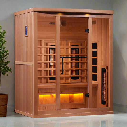 Golden Designs Reserve 3 Person Near Zero EMF Full Spectrum Infrared Sauna, GDI-8030-02