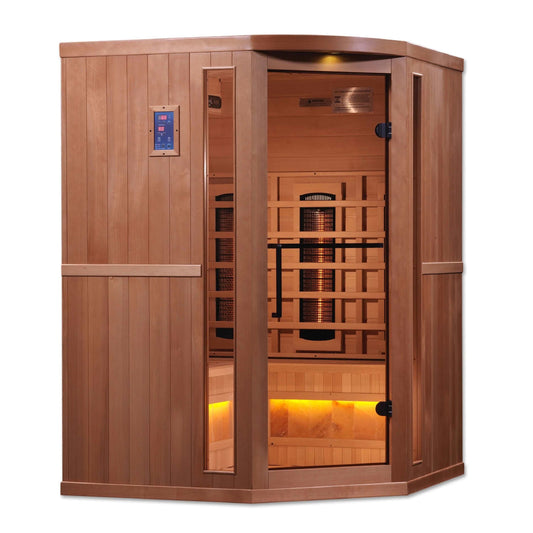 Golden Designs Reserve 3 Person Near Zero EMF Full Spectrum Infrared Sauna GDI-8035-02