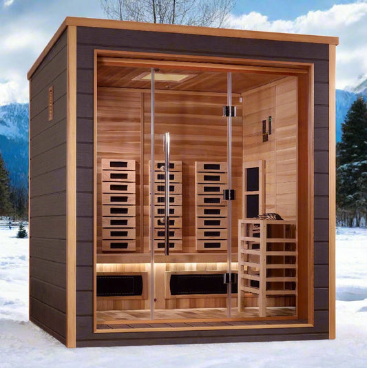 Golden Designs Visby 3 Person Outdoor Hybrid Sauna