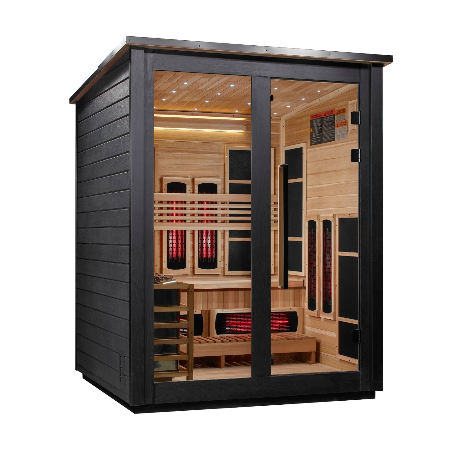 Golden Designs Loviisa 3-Person Black Barn Hybrid Outdoor Sauna 