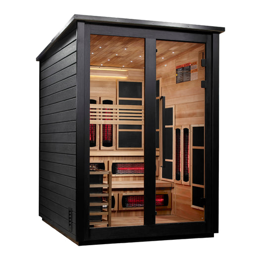 Golden Designs Kaskinen 6-Person Black Barn Hybrid Outdoor Sauna GDI-8526-04 