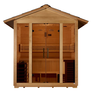 Golden Designs Vorarlberg 5 Person Traditional Outdoor Sauna, GDI-8105-01, Front View