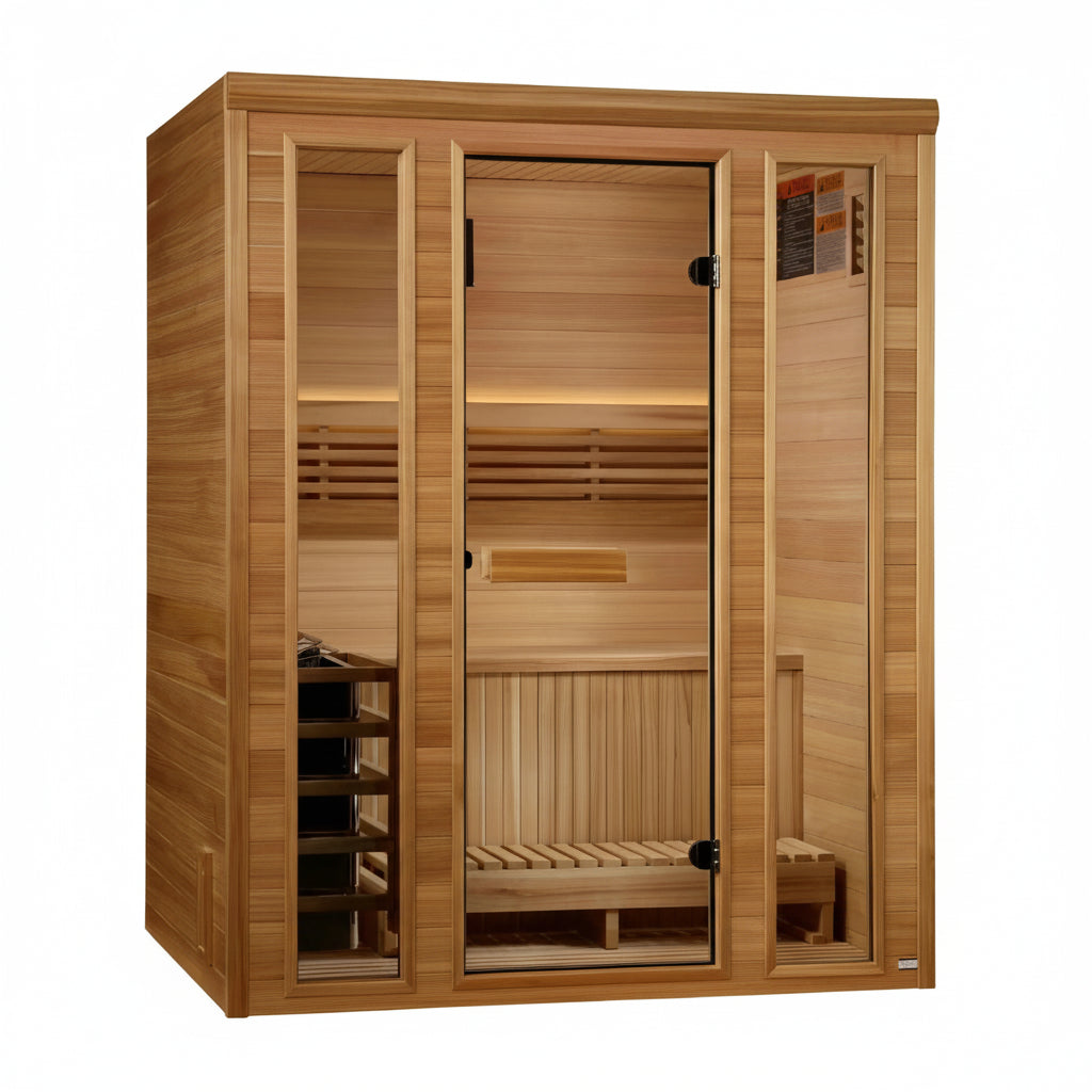 Golden Designs Andermatt 3 Person Traditional Sauna Angled View
