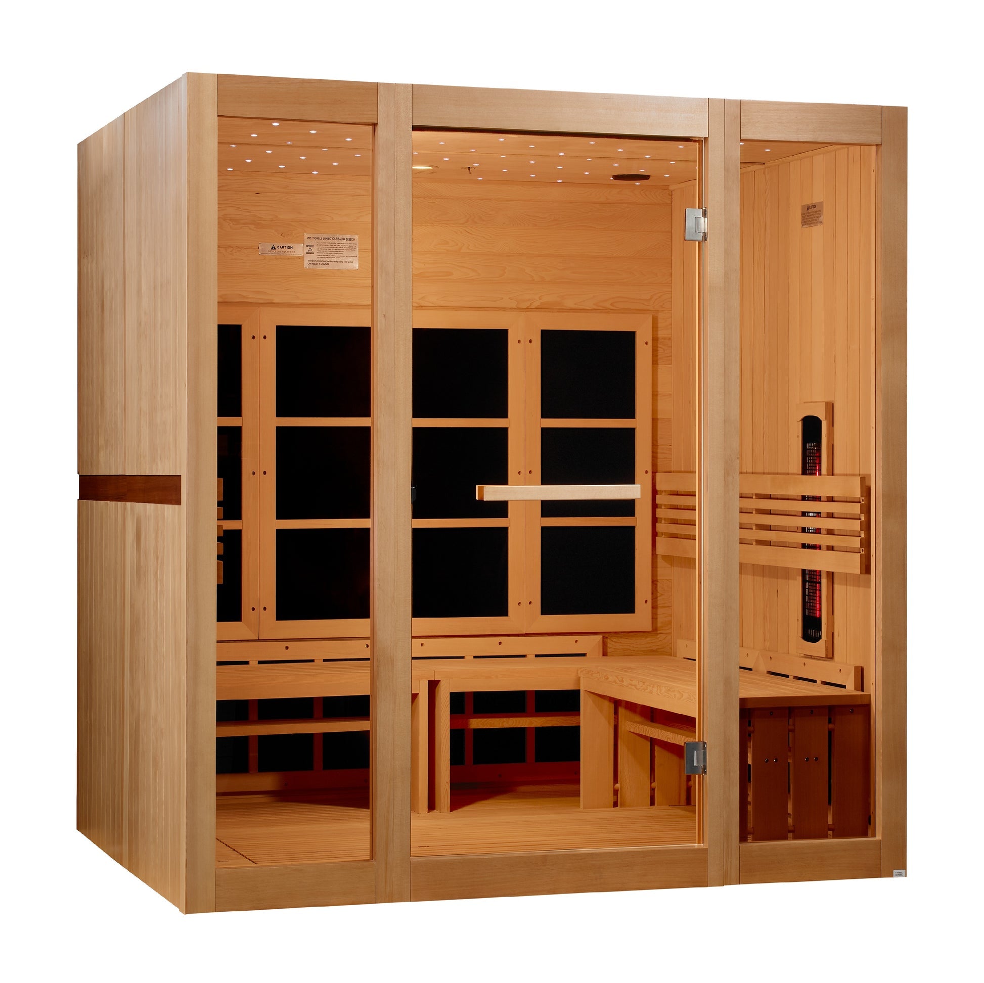 Golden Designs Catolonia 8 Person Full Spectrum Near Zero EMF FAR IR Sauna left side