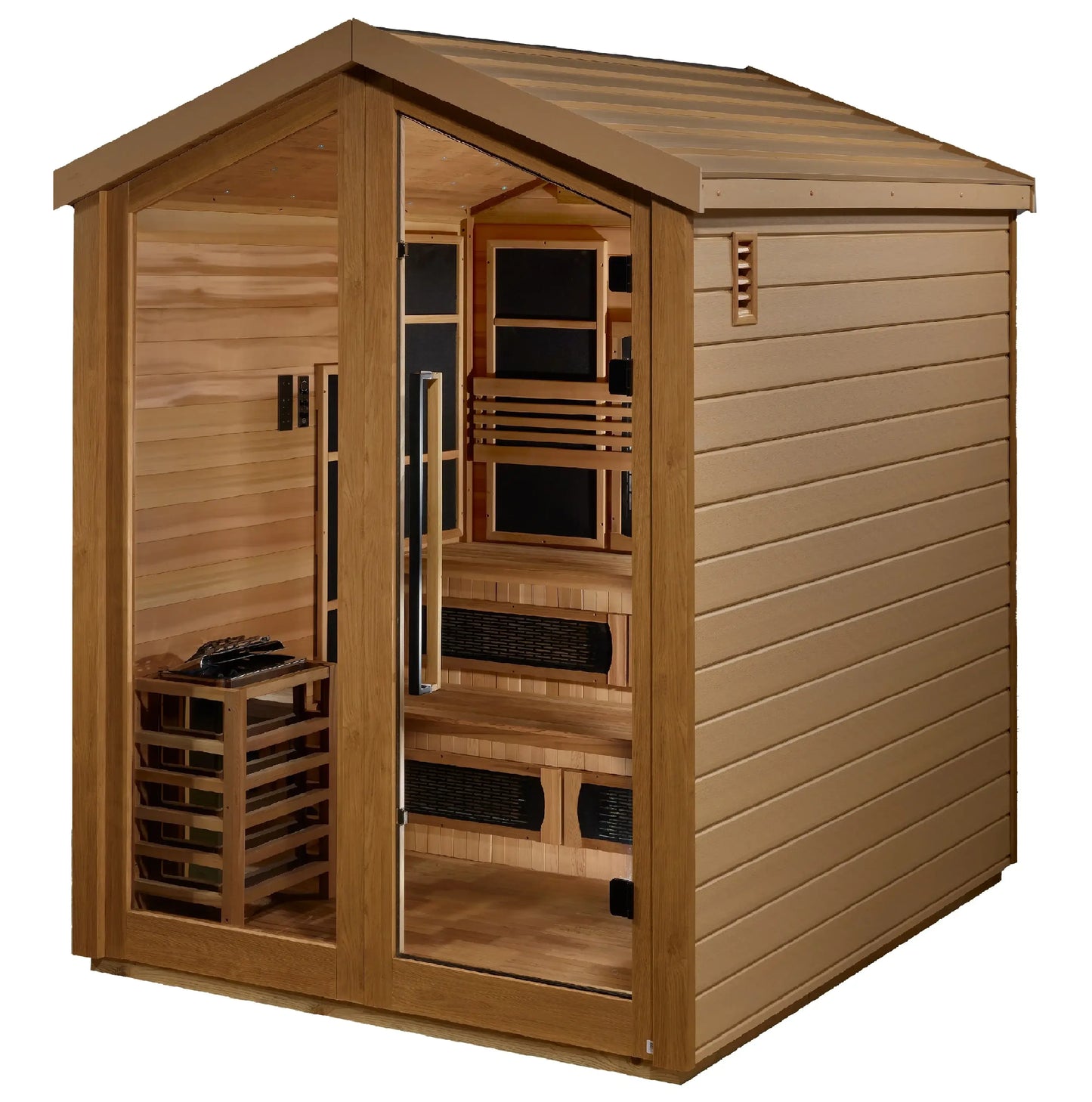 Golden Designs Kaskinen Outdoor Sauna - Second Angled View