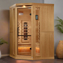 Load image into Gallery viewer, Golden Designs 3 Person Corner Full Spectrum Infrared Sauna, GDI-8035-03, Side View