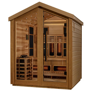 Golden Designs Loviisa 3 Person Outdoor Hybrid Sauna - Angled View