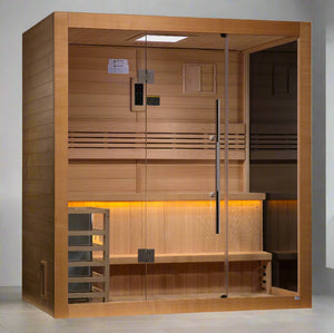 Golden Designs Forssa Indoor Traditional Sauna, GDI-7203-01, in a spa