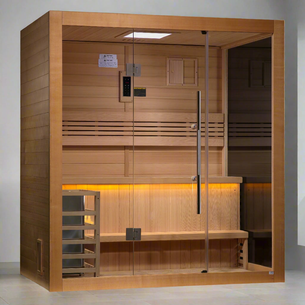 Golden Designs Forssa Indoor Traditional Sauna, GDI-7203-01, in a spa