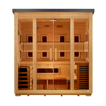 Golden Designs Gargellen 5 Person Hybrid Outdoor Flat Roof Sauna