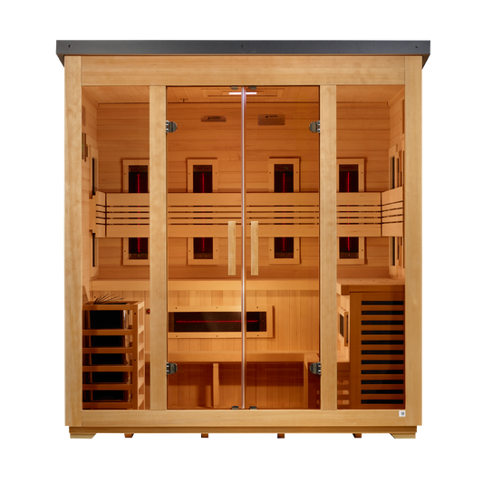 Golden Designs Gargellen 5 Person Hybrid Outdoor Flat Roof Sauna
