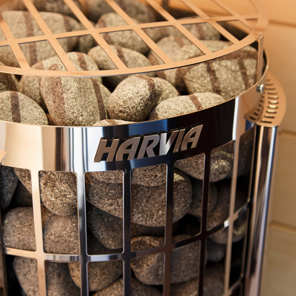 Harvia Cilindro Electric Sauna Heater Close Up with Grate