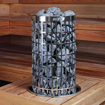 Harvia Cilindro Electric Sauna Heater in bench