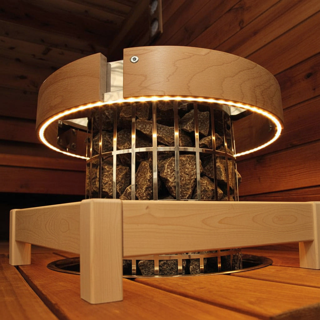 Harvia Electric Sauna Heater with Lights and Safety Railing