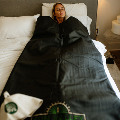 Enjoying an infrared sauna blanket