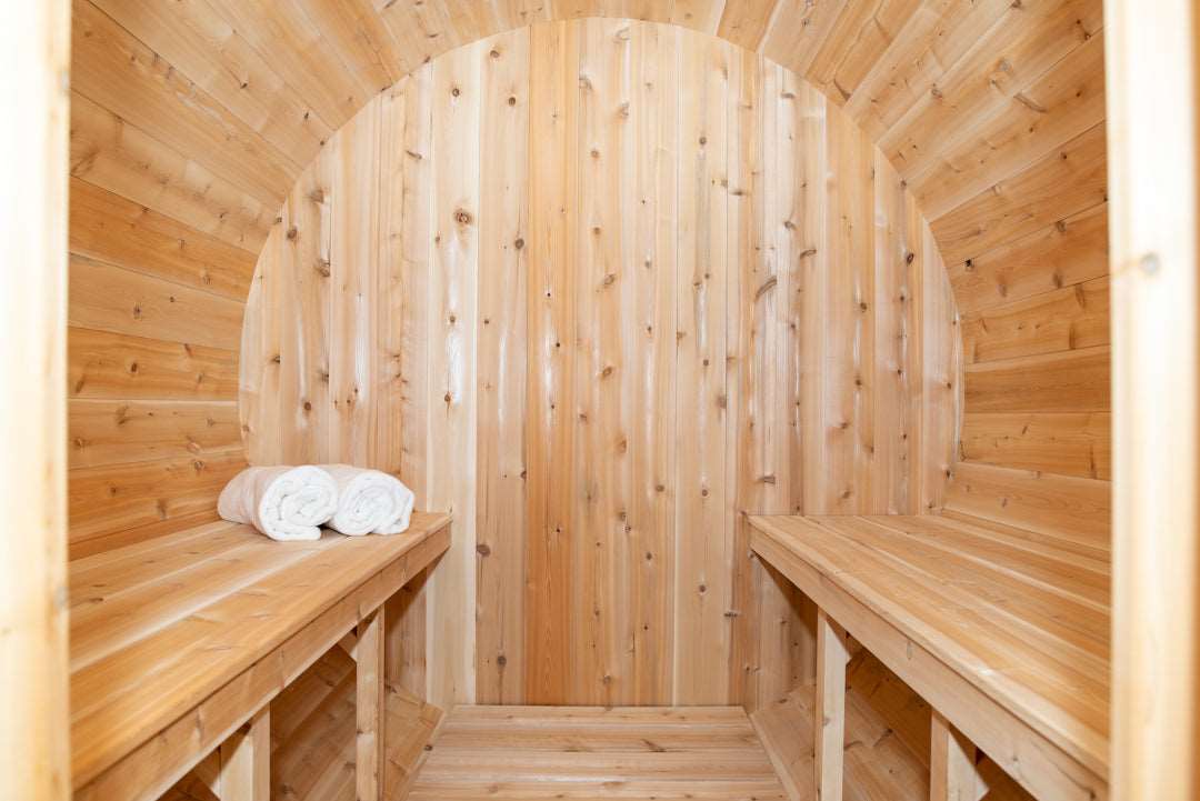 Canadian Timber Tranquility CTC2345W Traditional Outdoor Barrel Sauna Inside