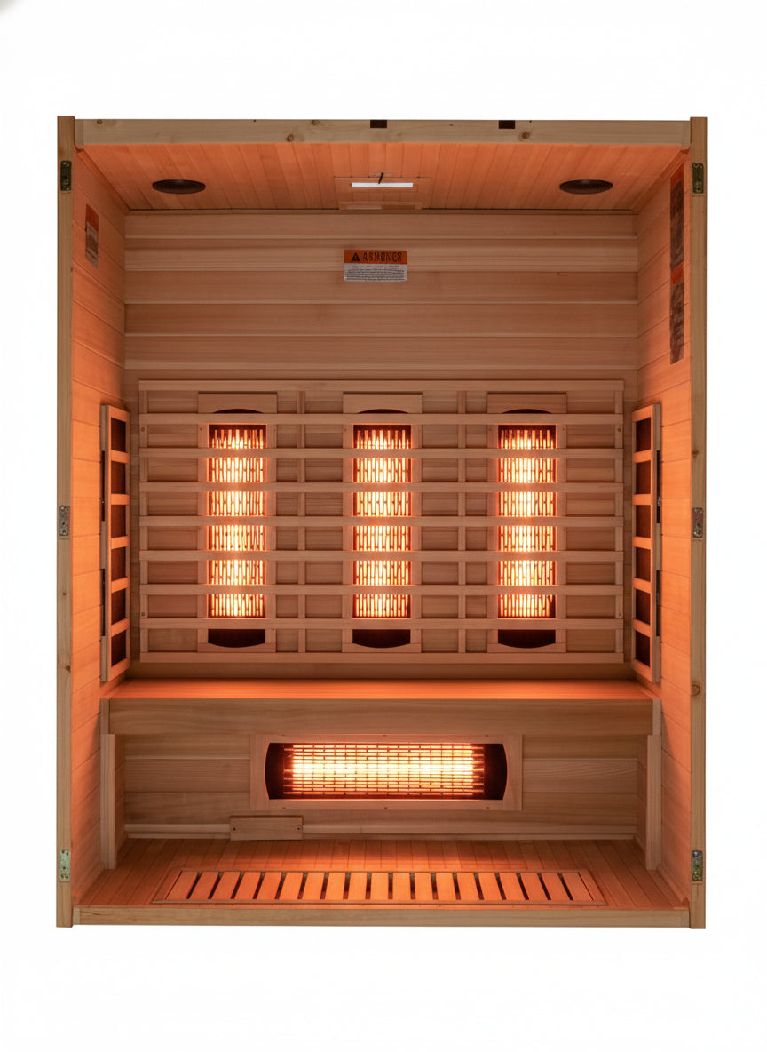 Interior of the Maxxus S Line 3 Person Full Spectrum Infrared Sauna, MX-S306-01 FS 3