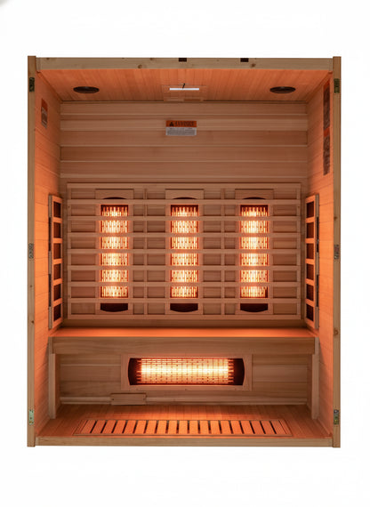 Interior of the Maxxus S Line 3 Person Full Spectrum Infrared Sauna, MX-S306-01 FS 3