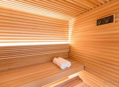 Interior of the Auroom Nativa At Home Traditional Luxury Sauna