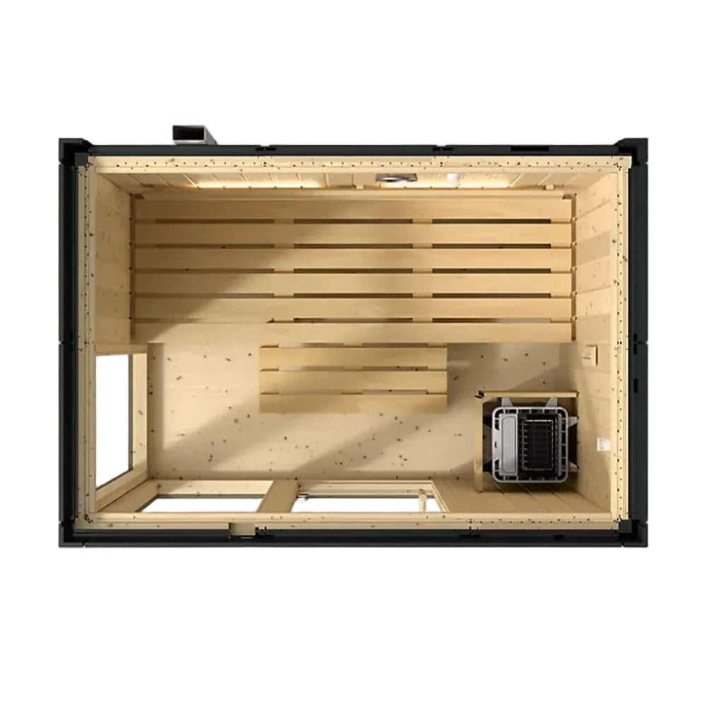 KOHLER C1 2 -person indoor traditional sauna top open view