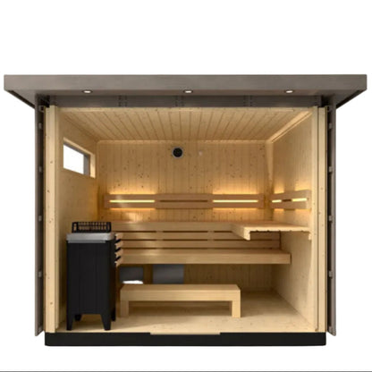 Koher C2 6 Person Outdoor Traditional Sauna-front open view