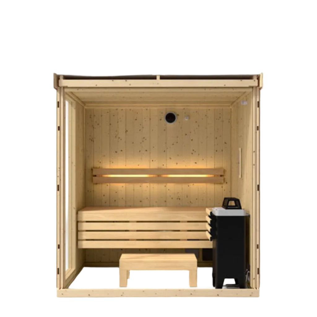 Kohler C1 3 Person Indoor Traditional Sauna-open front view
