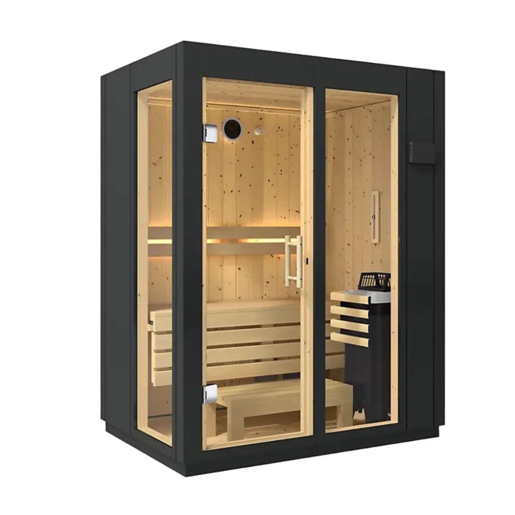Kohler C1 Traditional Indoor Sauna With Floor Angled View