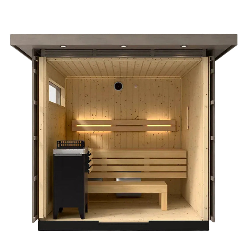 Kohler C2 3 Person Indoor Traditional Sauna-Open Front View