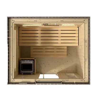 Kohler C2 3 Person Indoor Traditional Sauna-Open Top View