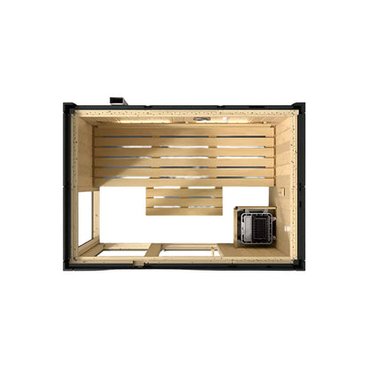 Kohler C1 3-person indoor sauna without floor open top view