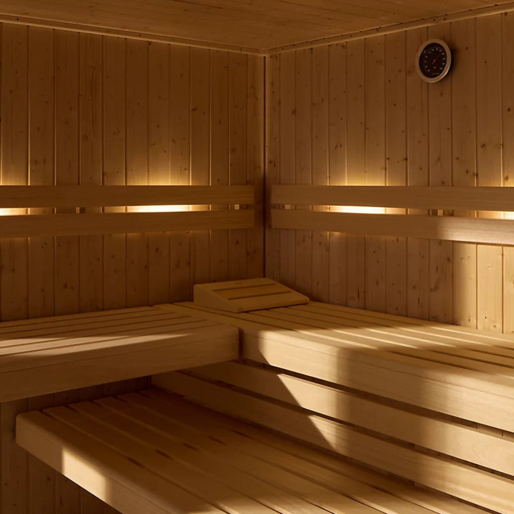 Kohler C1 5-person indoor sauna with floor inside benches