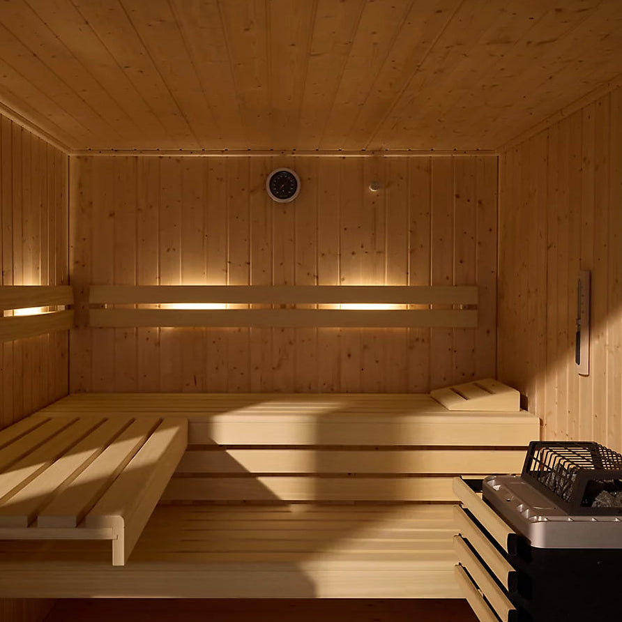 Kohler C1 5-person indoor sauna with floor inside seating