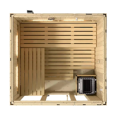 Kohler C1 5-person indoor sauna with floor open top view