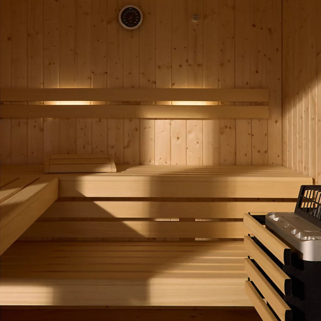 Kohler C1 5-person indoor traditional sauna with floor inside benches