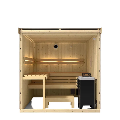 Kohler C1 5-person indoor traditional sauna without floor front open view