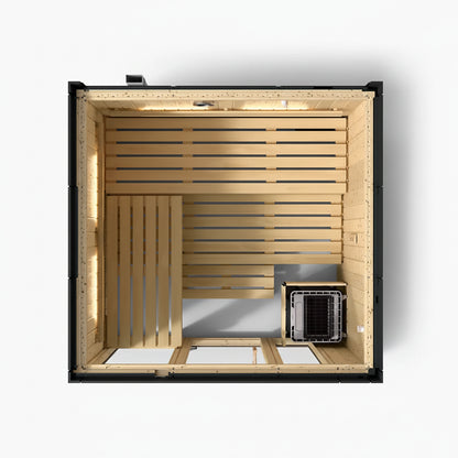 Kohler C1 5 person indoor sauna without floor open top view