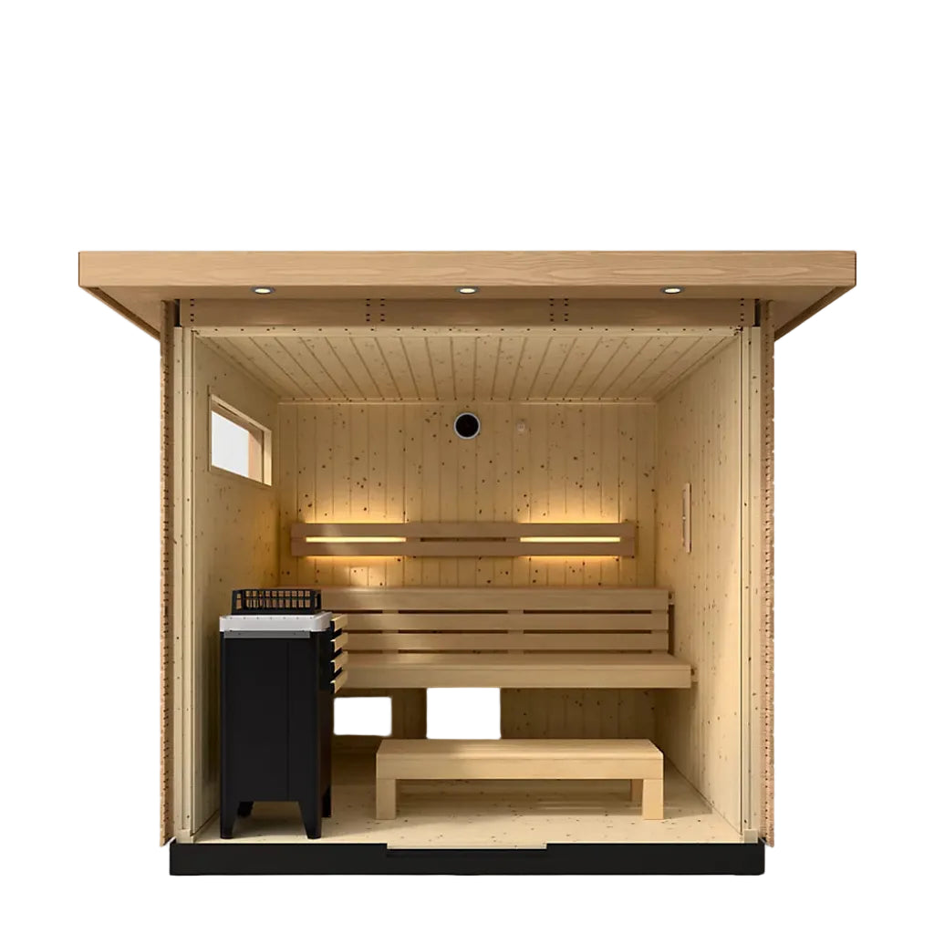 Kohler C1 Outdoor Traditional Sauna-open front view