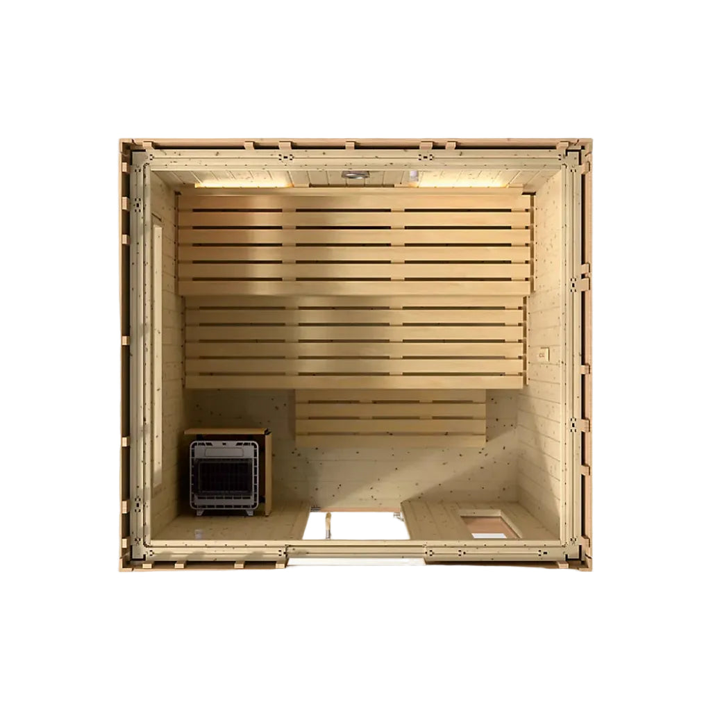 Kohler C1 Outdoor Traditional Sauna-open top view